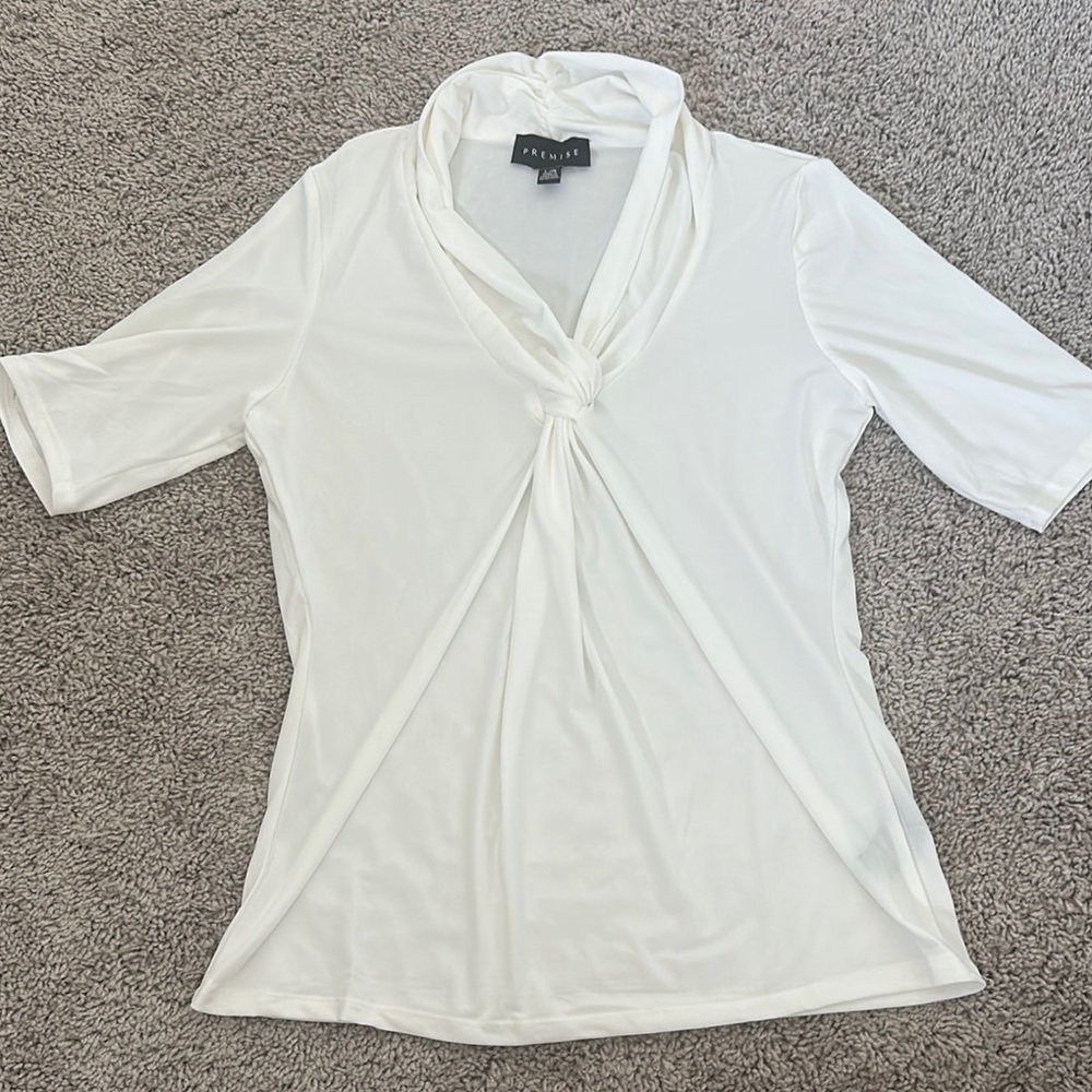 Giorgio Armani White Tie Front Blouse